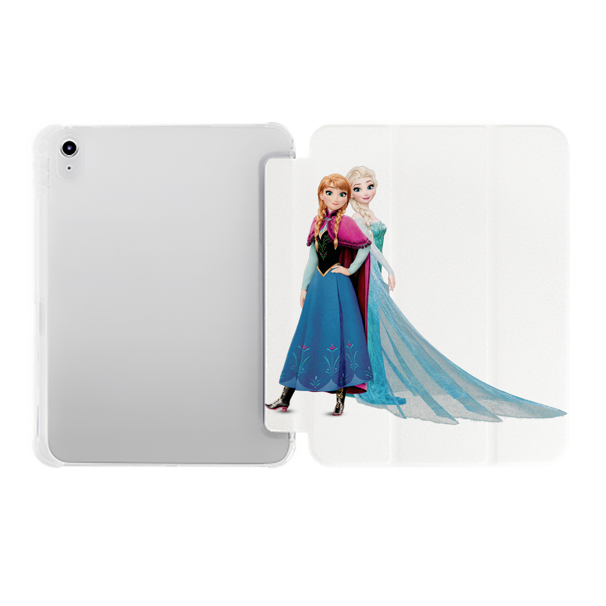 （画像用） アナと雪の女王 アンナ エルサ Frozen Anna Elsa IPad ケース ペン収納付き 三つ折りスタンド PUレザー×シリコン 対応機種9.5/10.5/10.9インチ